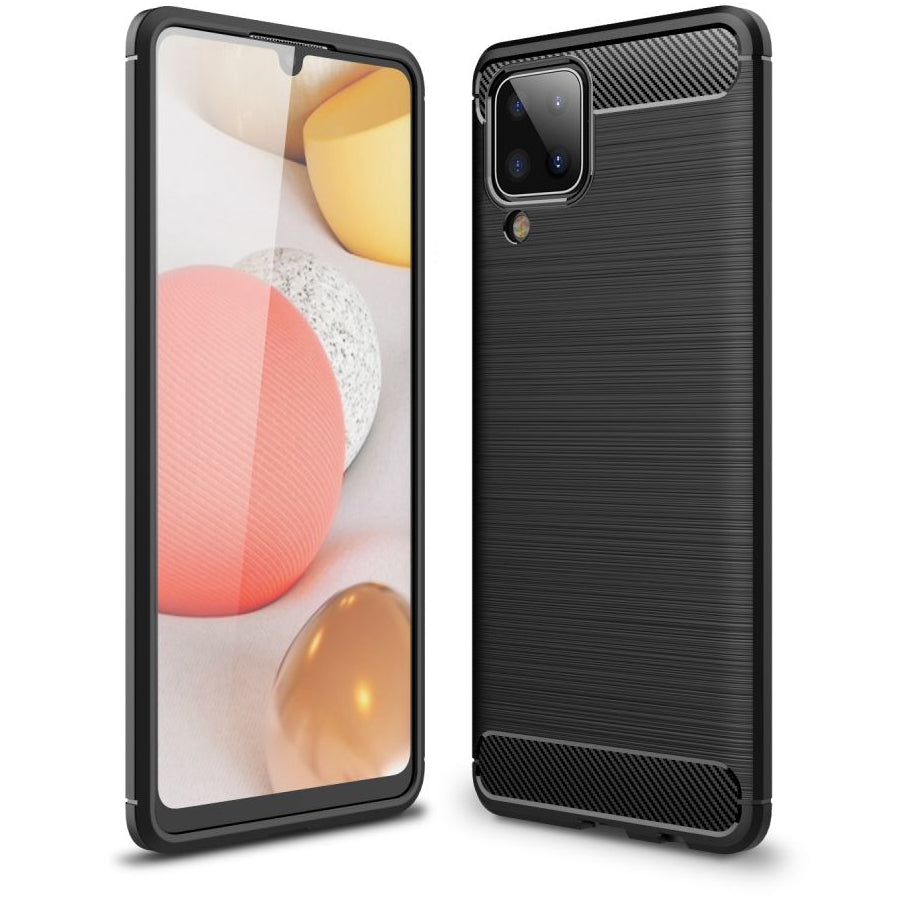 Coque pour Samsung Galaxy A12 Nacho A127 / M12 M127 / A12 A125, OEM, Carbone, Noire