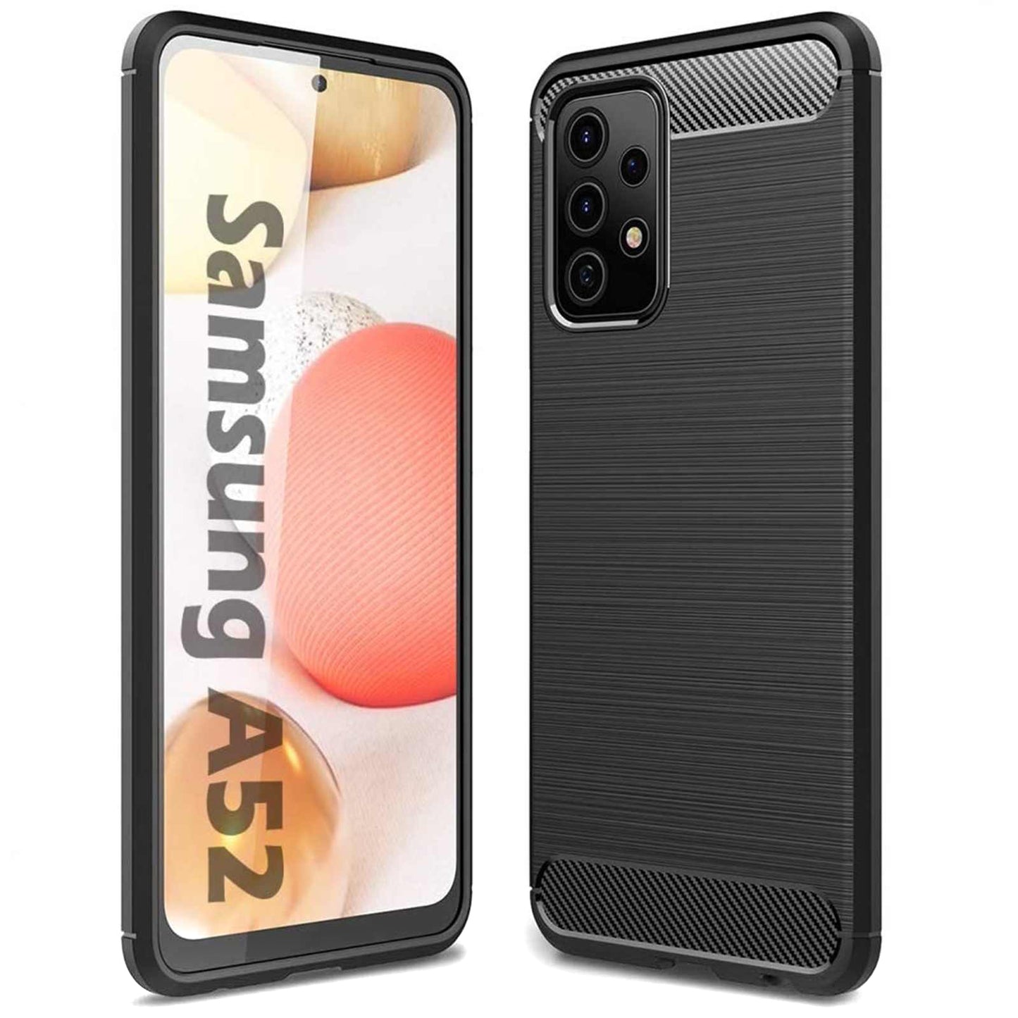 Coque pour Samsung Galaxy A52s 5G A528 / A52 5G A526 / A52 A525, OEM, Carbone, Noire