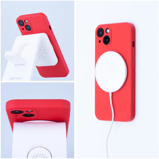 MagSafe-hoes voor Apple iPhone 12 Pro, OEM, Siliconen, Rood