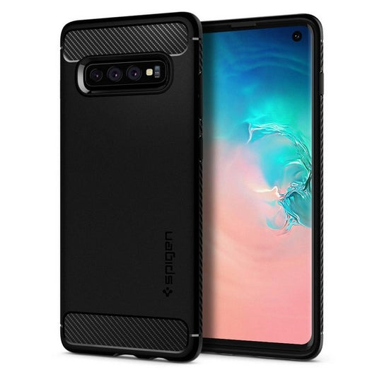 Pochette pour Samsung Galaxy S10 G973, Spigen, Rugged Armour, Noir 605CS25800