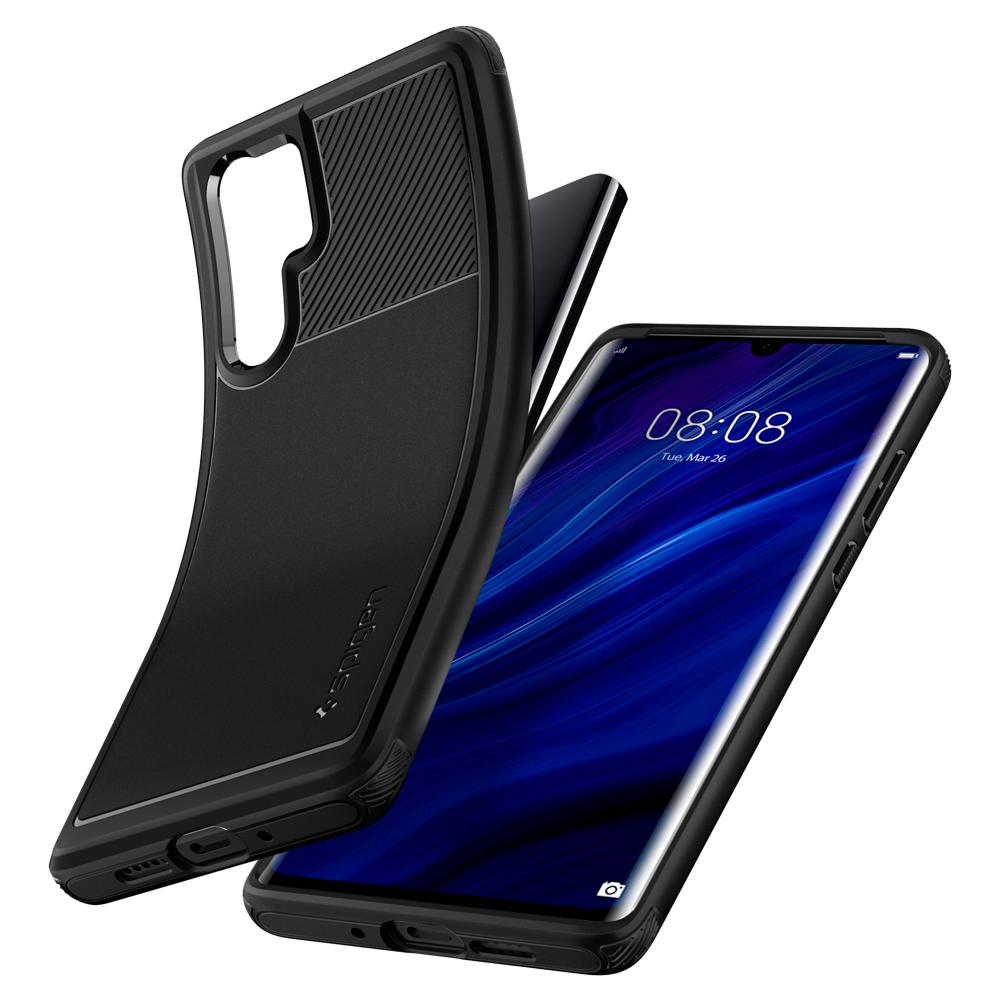 Hoesje voor Huawei P30 Pro, Spigen, Rugged Armour, Zwart L37CS25725