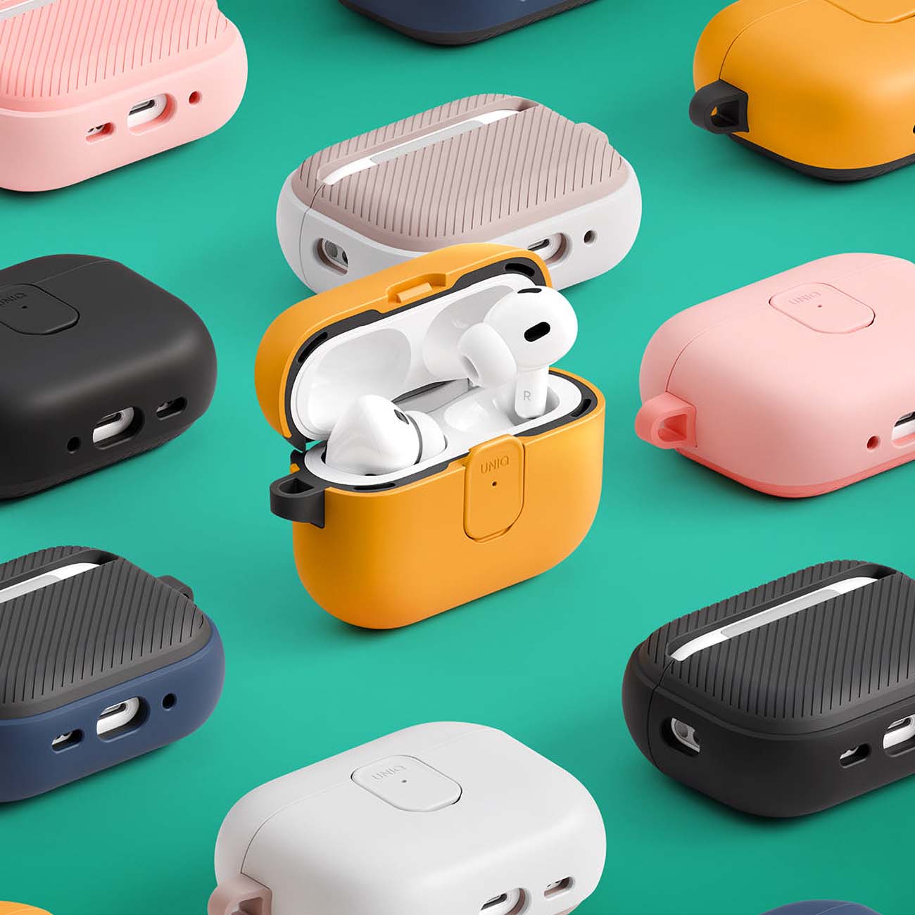 Hoes UNIQ Clyde voor Apple AirPods 4, Koraal