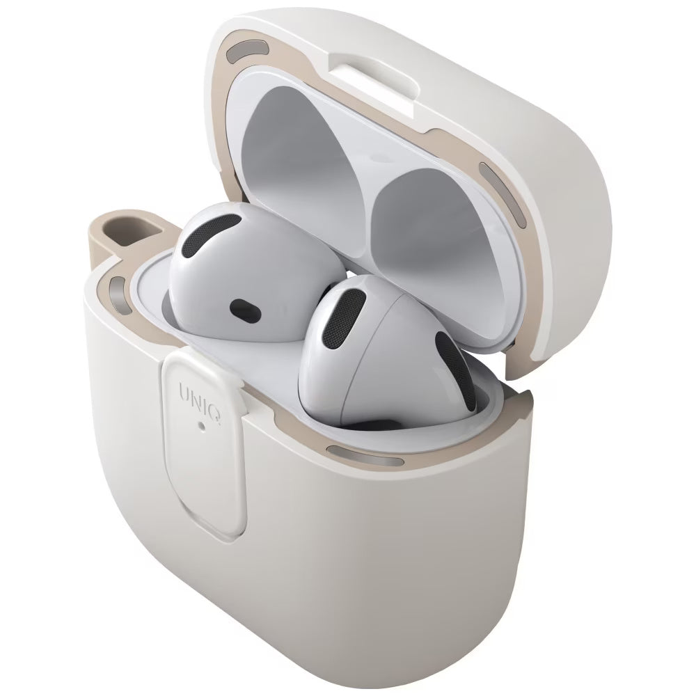 UNIQ Clyde hoes voor Apple AirPods 4, Grijs Beige