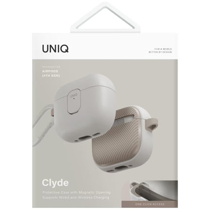 UNIQ Clyde hoes voor Apple AirPods 4, Grijs Beige