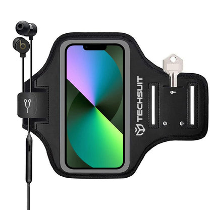 Universelle Handyhülle max. 6,8 Zoll, Techsuit, Sports TH20, Schwarz