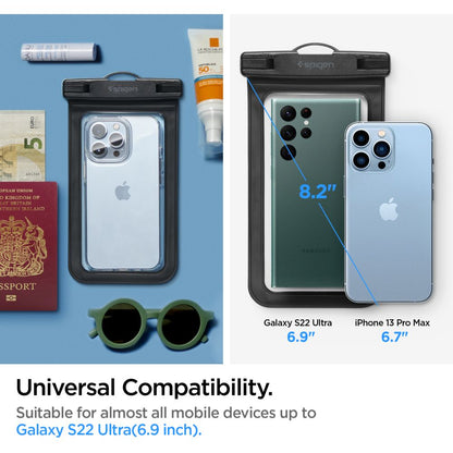 Universal-Wasserfeste Hülle für Telefon 3.5inch - 7inch, Spigen, A601, Schwarz AMP04525