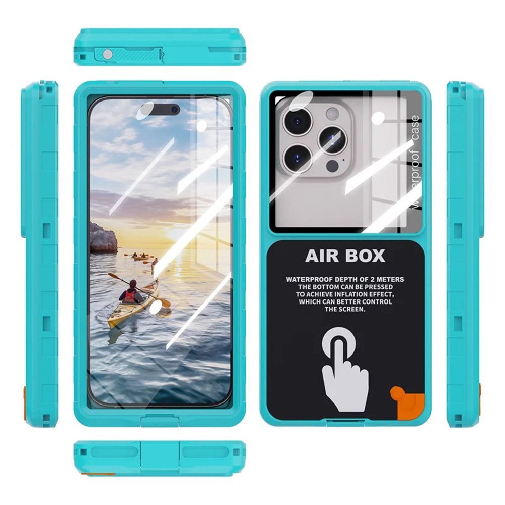 Universelle wasserdichte Hülle für Telefon max. 6,9 Zoll, ShellBox, AirBox, Blau