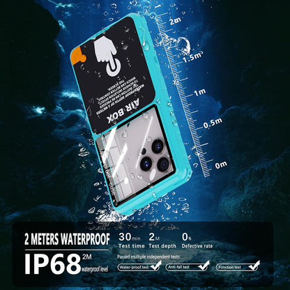 Universelle wasserdichte Hülle für Telefon max. 6,9 Zoll, ShellBox, AirBox, Blau