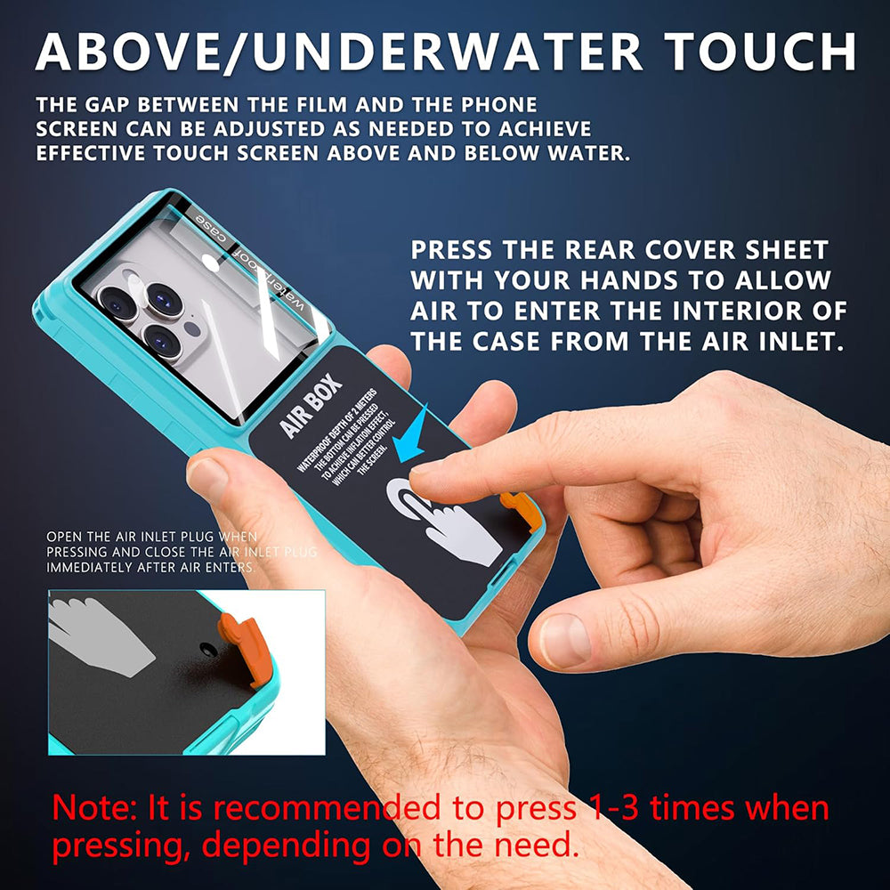 Universelle wasserdichte Hülle für Telefon max. 6,9 Zoll, ShellBox, AirBox, Blau