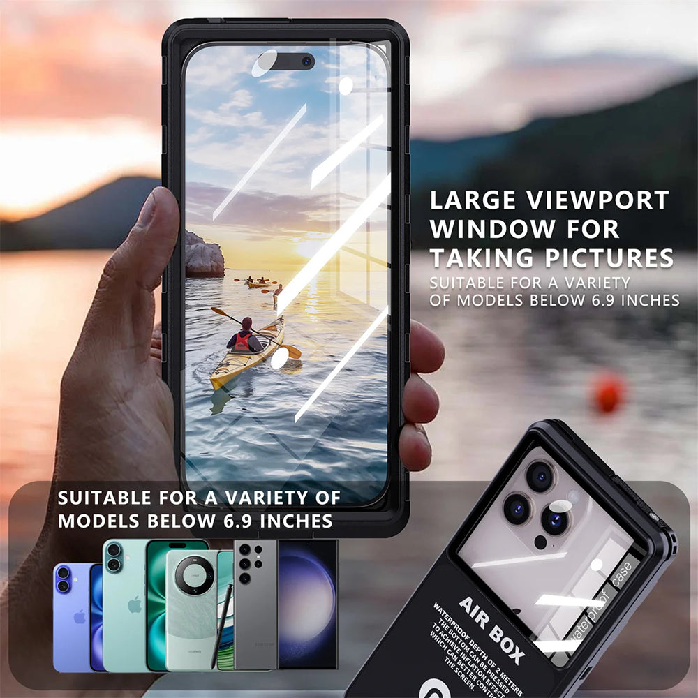 Universelle wasserdichte Hülle für Telefon max. 6,9 Zoll, ShellBox, AirBox, Blau