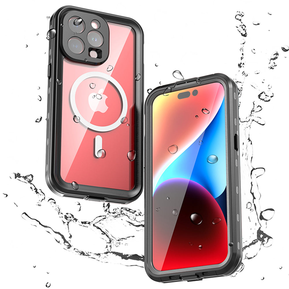 Coque Waterproof MagSafe pour Apple iPhone 15 Pro Max, ShellBox, Noire