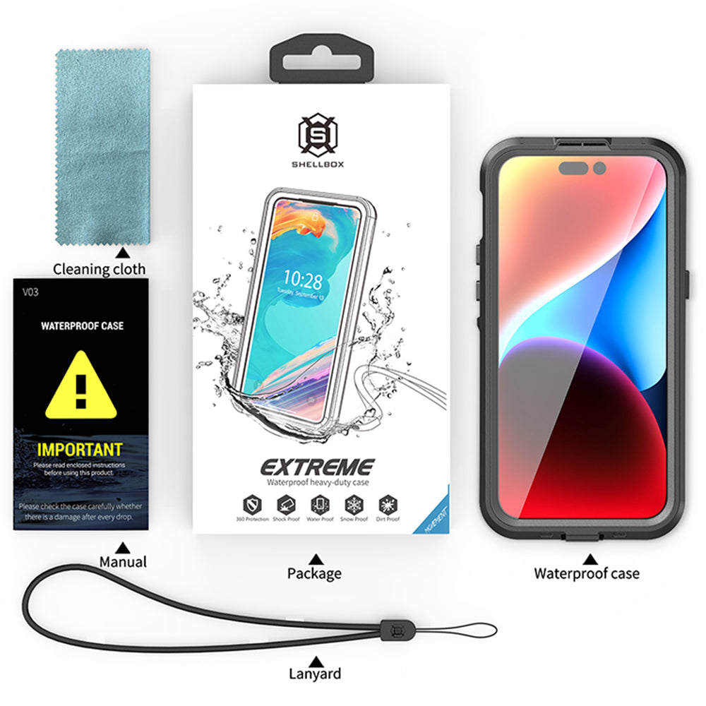 Coque Waterproof MagSafe pour Apple iPhone 15 Pro Max, ShellBox, Noire