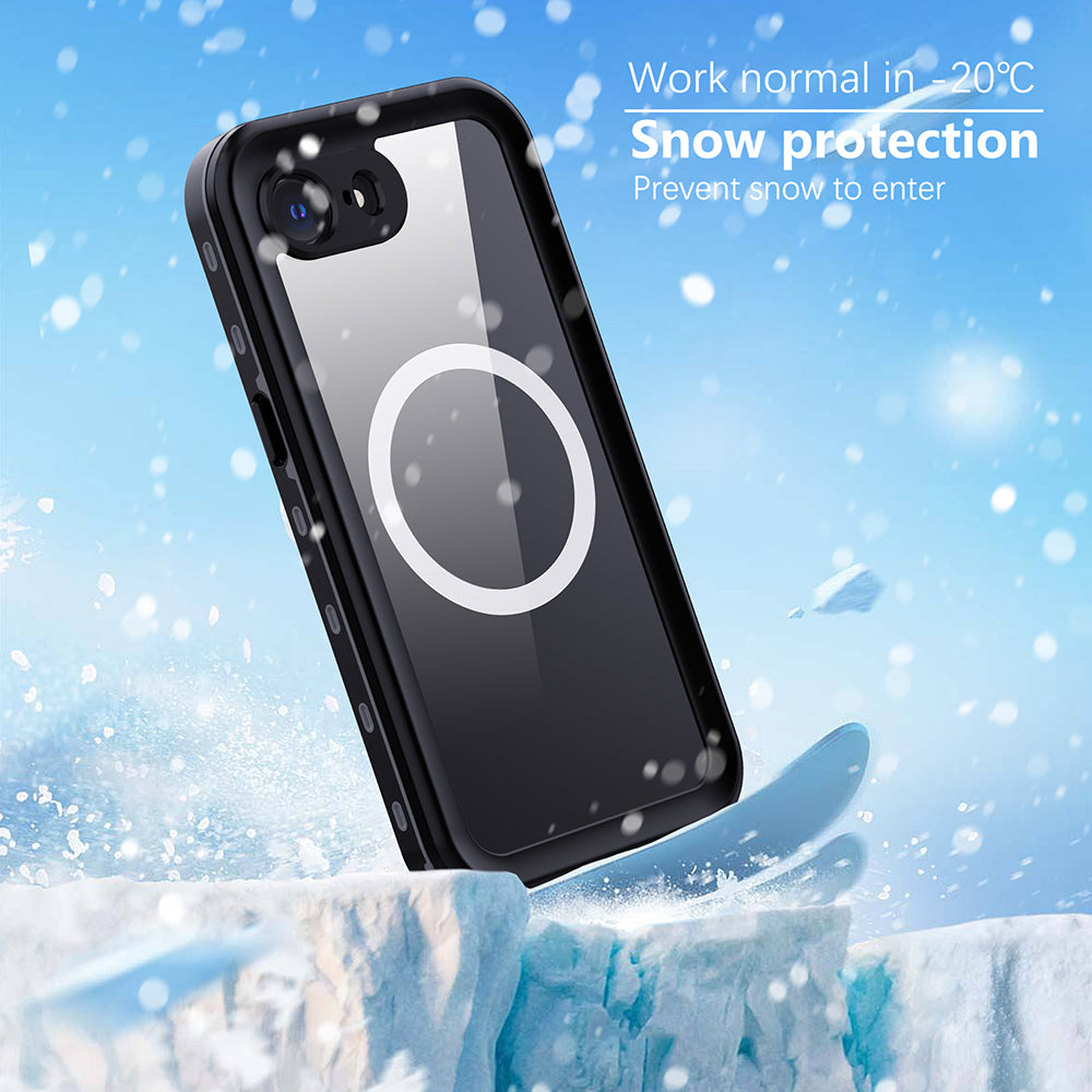 Coque MagSafe Waterproof pour Apple iPhone 17e / 16e, Techsuit, Shellbox, Noire
