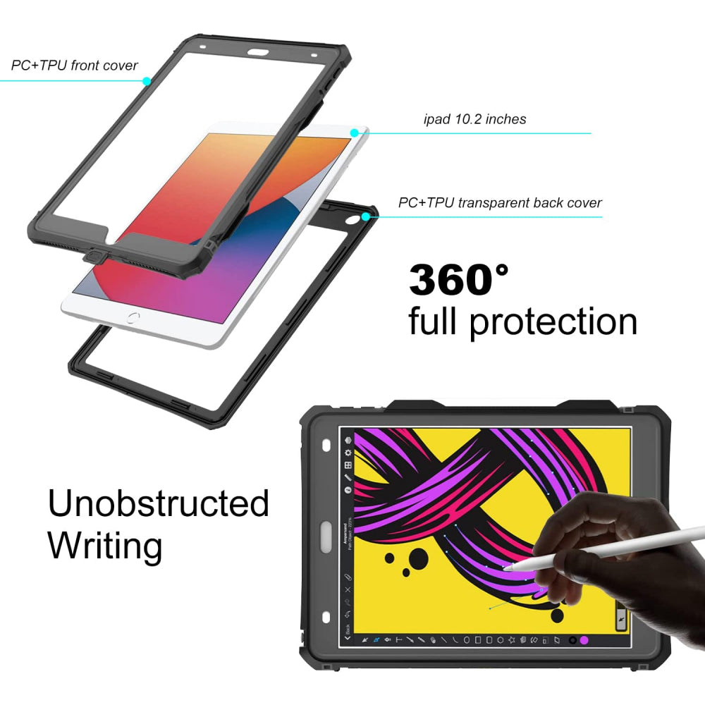 Coque étanche pour Apple iPad 10.2 (2021) / 10.2 (2020) / 10.2 (2019), ShellBox, Noire