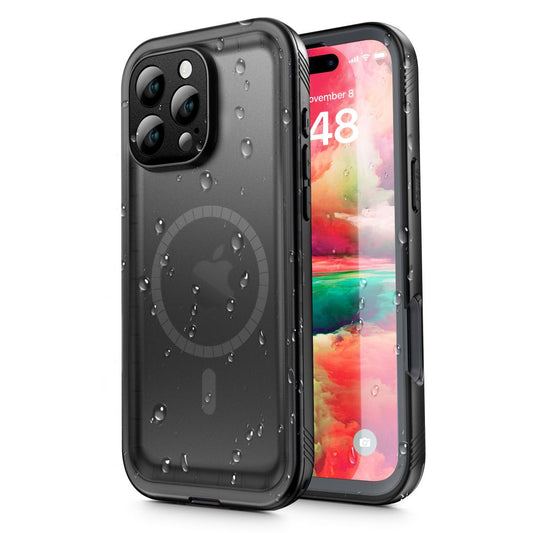 Waterproof hoesje voor Apple iPhone 16 Pro, ShellBox, Zwart