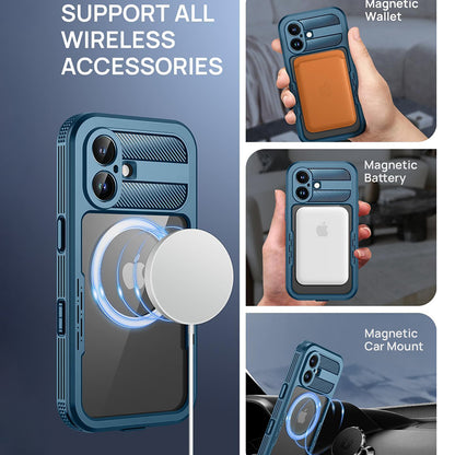 Waterproof hoesje voor Apple iPhone 16, ShellBox, Carbon, Zwart