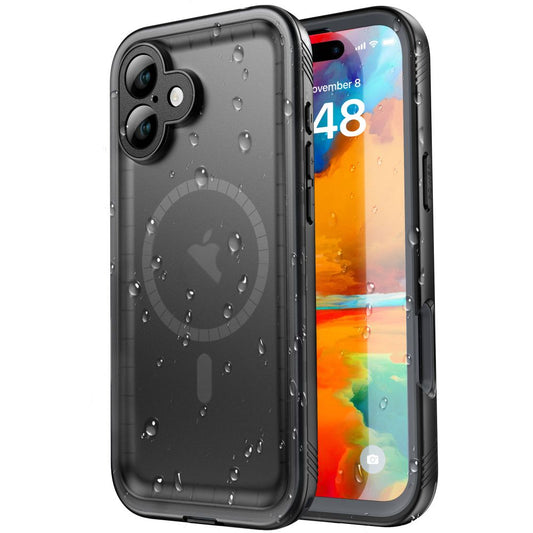Waterproof hoesje voor Apple iPhone 16, ShellBox, Zwart