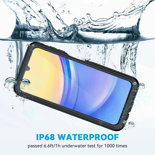 Waterproof hoes voor Samsung Galaxy A15 5G A156 / A15 A155, ShellBox, Zwart