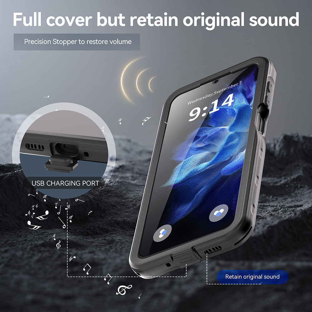 Wasserdichte Hülle für Samsung Galaxy A16 5G A166 / A16 4G A165, ShellBox, Schwarz