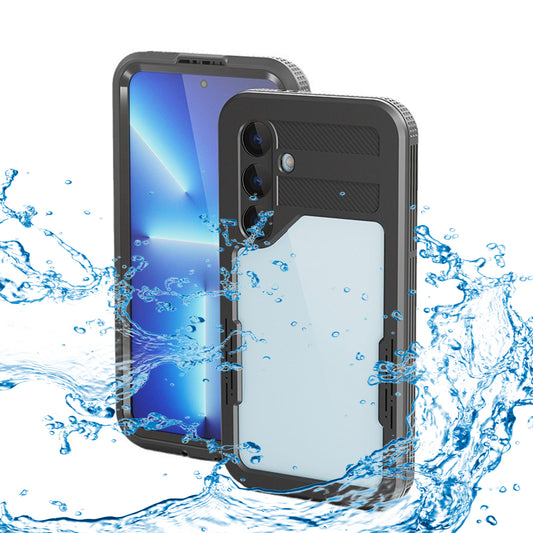 Wasserdichte Hülle für Samsung Galaxy S24 S921, ShellBox, Schwarz
