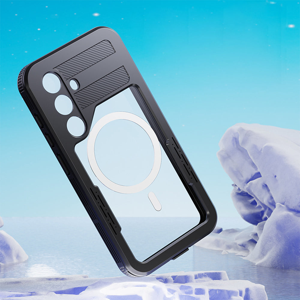 Coque Waterproof pour Samsung Galaxy S24 S921, ShellBox, Noire