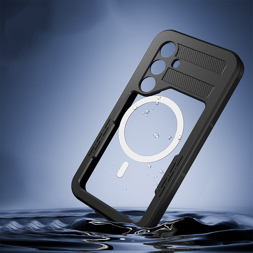 Coque Waterproof pour Samsung Galaxy S24 S921, ShellBox, Noire
