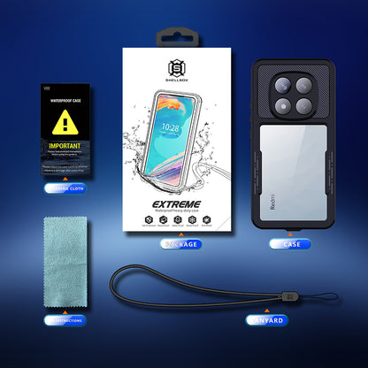 Waterproof Case for Xiaomi Poco X7 / Redmi Note 14 Pro 5G, ShellBox, Black