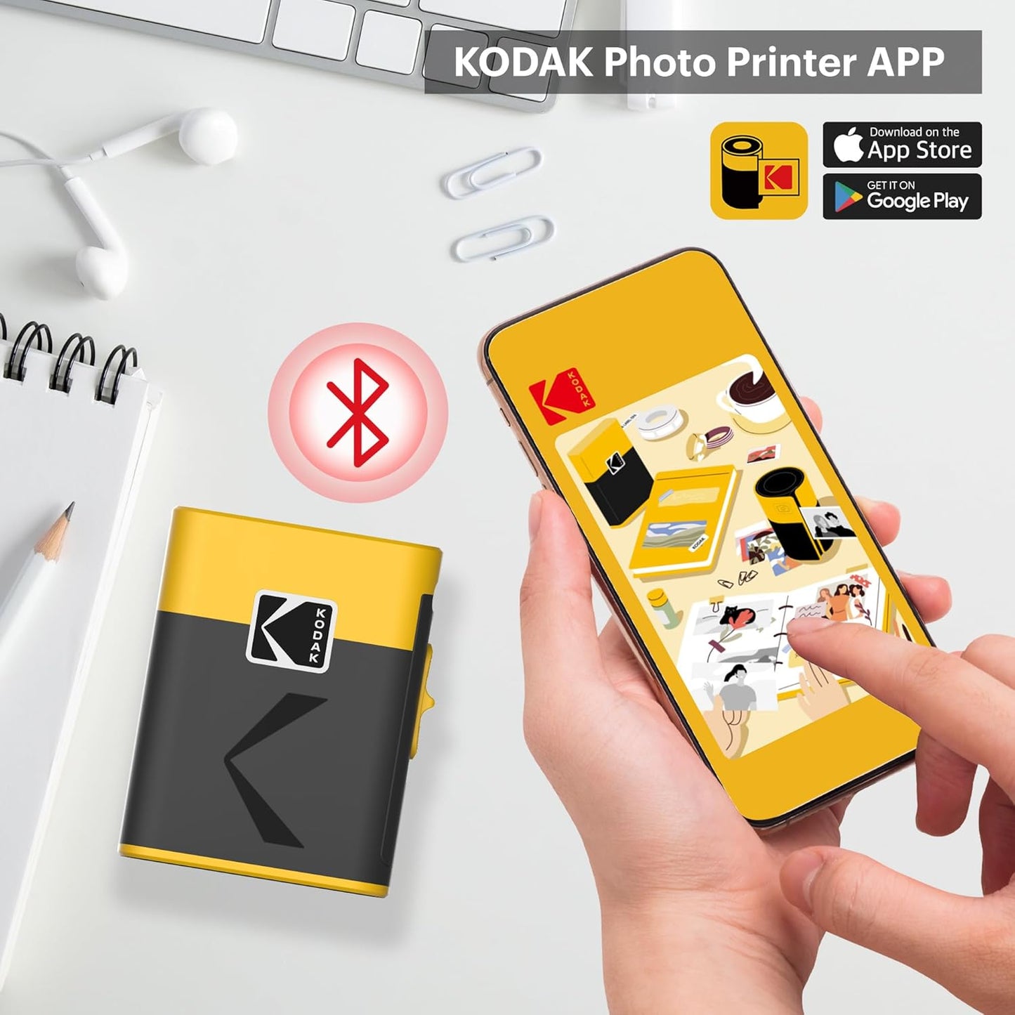 Draagbare Kodak Label Era Printer, Geel