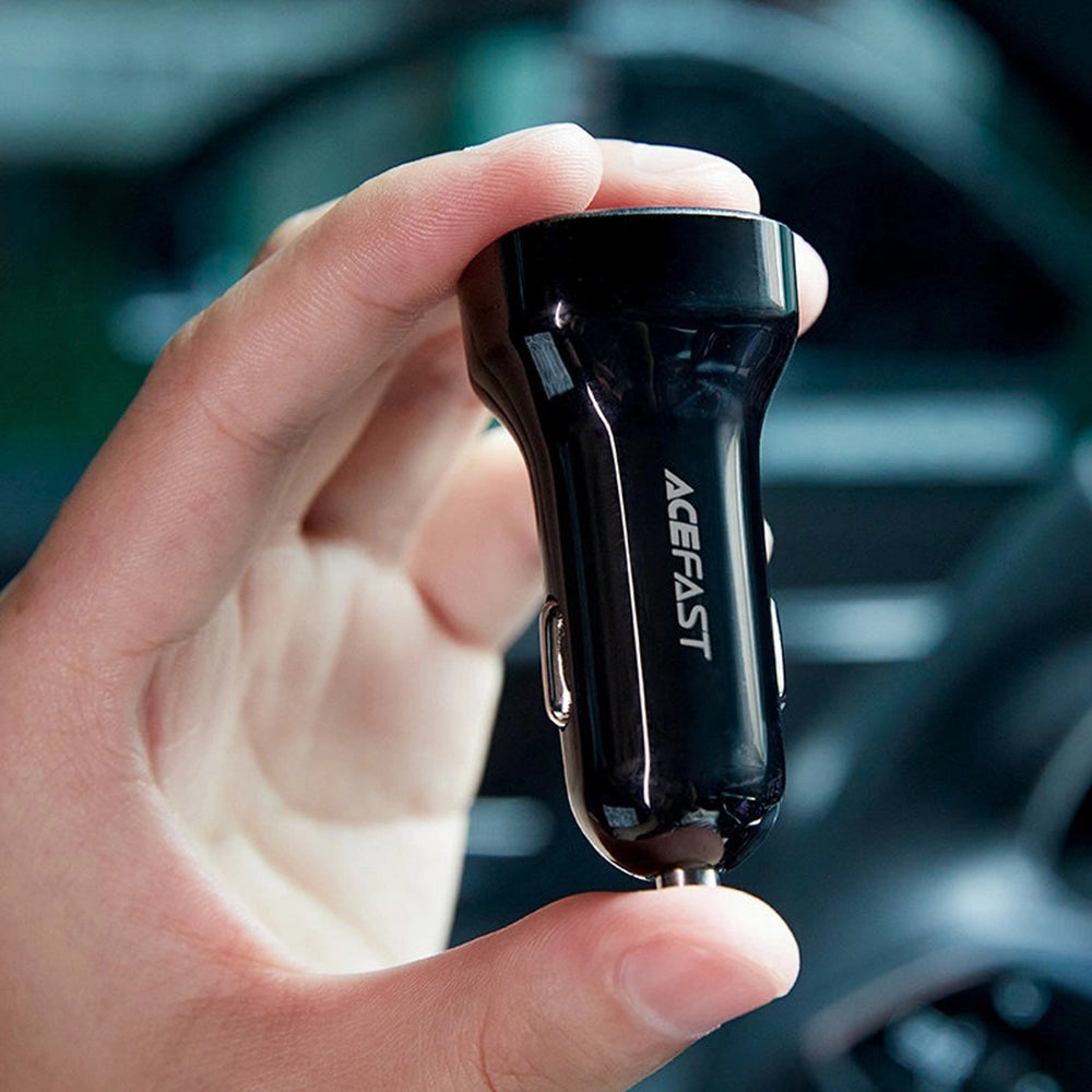 Auto-Ladegerät Acefast B4, 66W, 3A, 1 x USB-A - 1 x USB-C, Schwarz