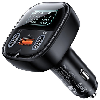 Chargeur de voiture Acefast B5 Display, 101W, 5A, 1 x USB-A - 2 x USB-C, Noir