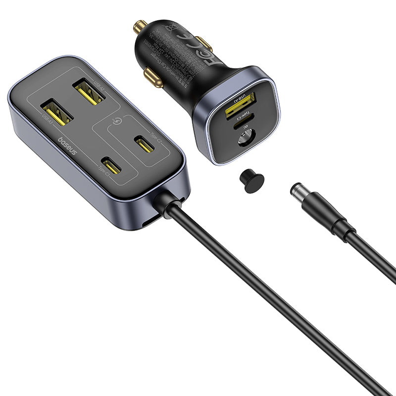Auto-oplader Baseus BackseatPal L1, 110W, 3A, 3 x USB-A - 3 x USB-C, Zwart C00081100121-00