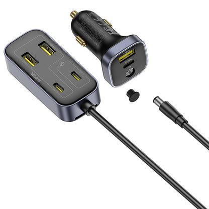 Auto-oplader Baseus BackseatPal L1, 110W, 3A, 3 x USB-A - 3 x USB-C, Zwart C00081100121-00