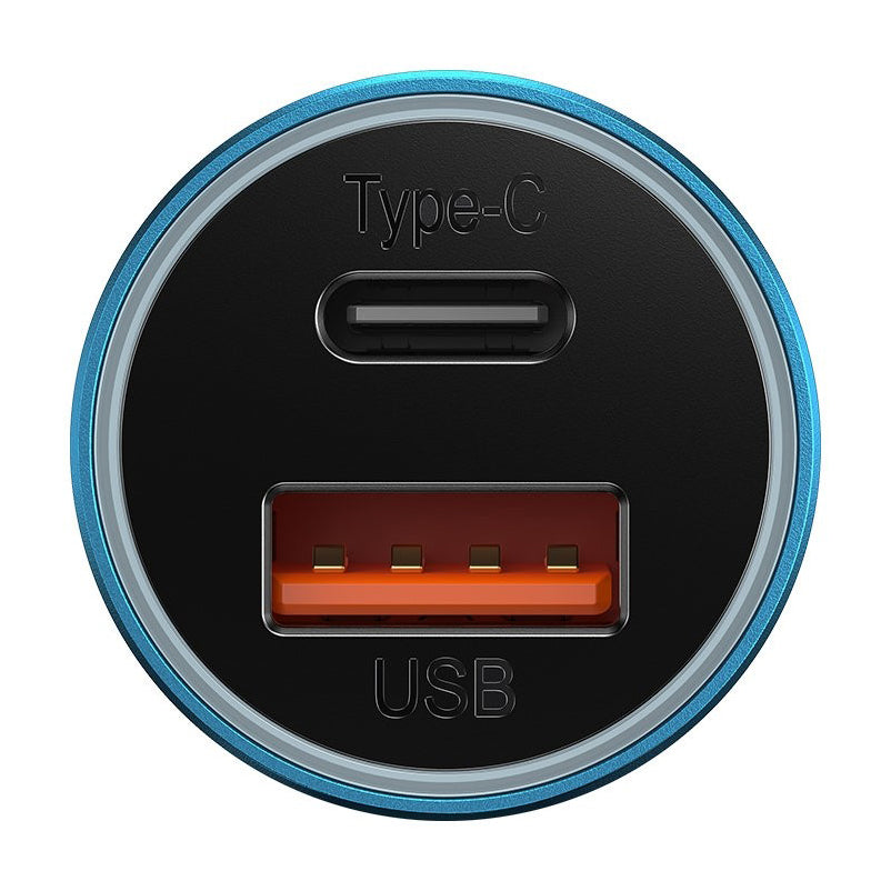 Baseus Golden Contactor Max Autoladegerät, 60 W, 3 A, 1 x USB-A – 1 x USB-C, Blau CGJM000103