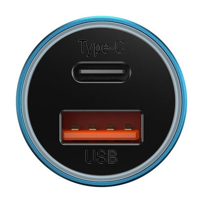 Baseus Golden Contactor Max Autoladegerät, 60 W, 3 A, 1 x USB-A – 1 x USB-C, Blau CGJM000103