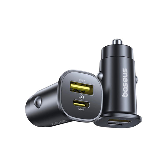Chargeur de voiture Baseus GoTrip, 30W, 3A, 1 x USB-A - 1 x USB-C, Noir