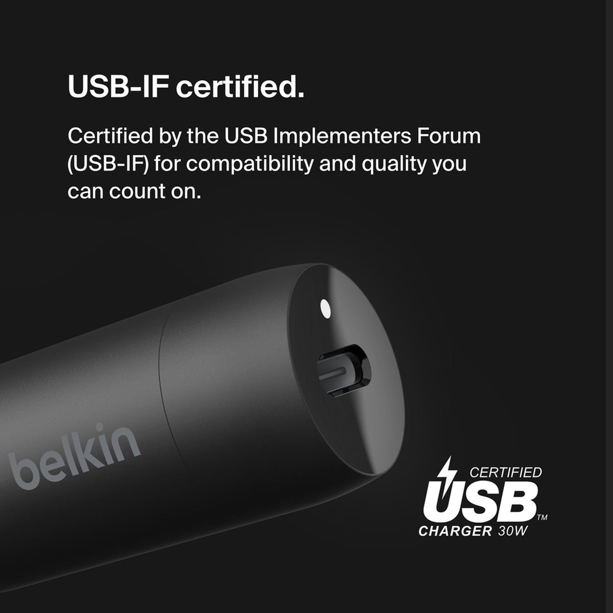 Chargeur Auto Belkin BoostCharge, 30W, 3A, 1 x USB-C, Noir CCA004btBK