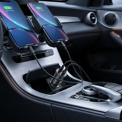 Auto-oplader Blueo, 35W, 3A, 1 x USB-A - 1 x USB-C, Gri