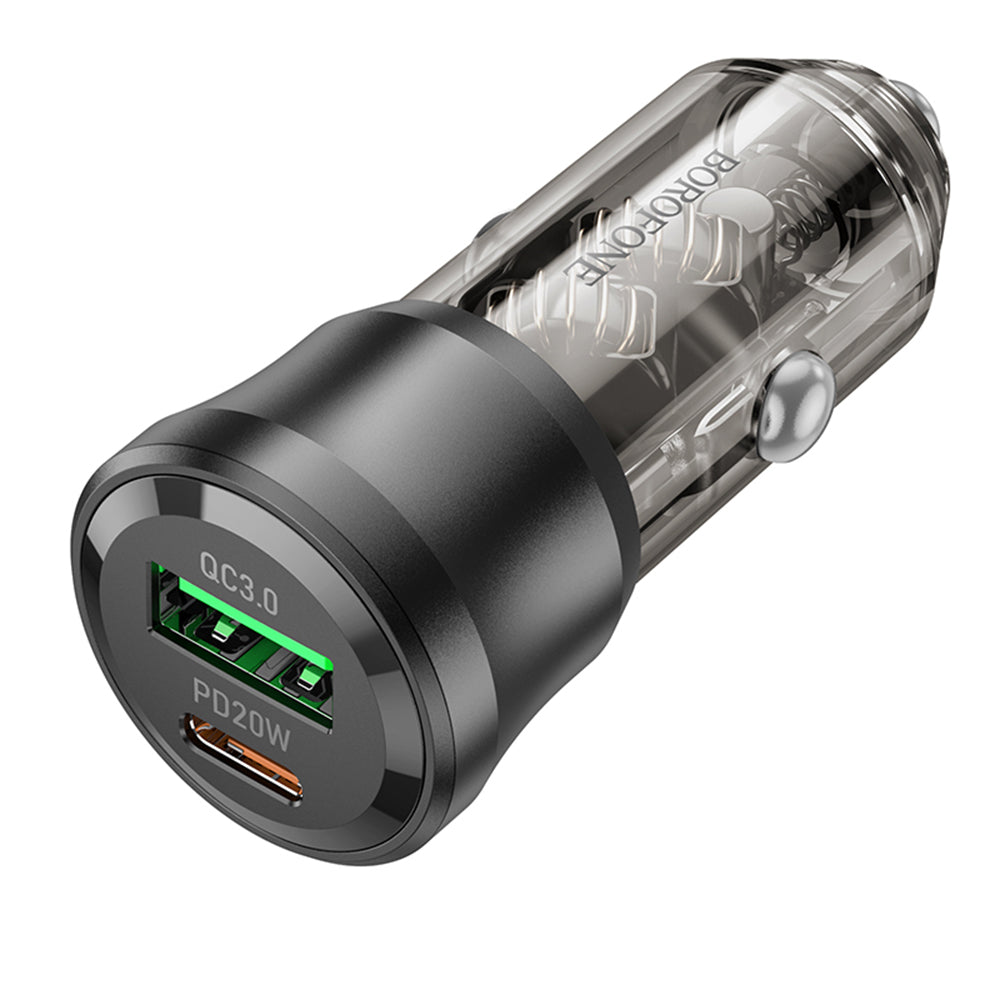 Auto-oplader Borofone BZ25 Journey, 38W, 3A, 1 x USB-A - 1 x USB-C, Zwart