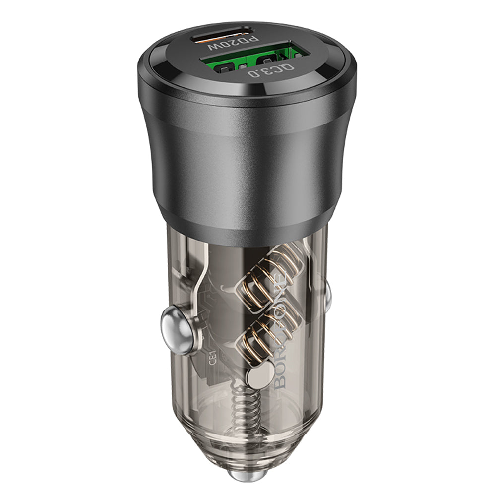 Auto-oplader Borofone BZ25 Journey, 38W, 3A, 1 x USB-A - 1 x USB-C, Zwart