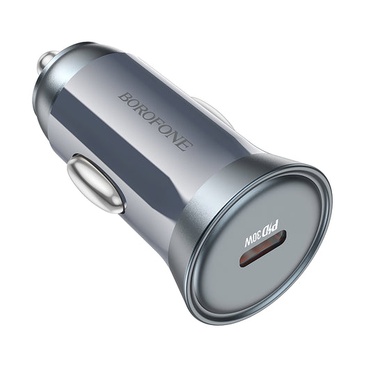 Chargeur de voiture Borofone BZ26 Searcher, 30W, 3A, 1 x USB-C, Gris 