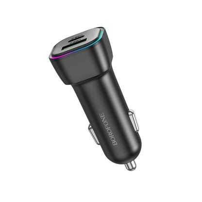 Auto-oplader Borofone BZ28A Trophie, 30W, 3A, 1 x USB-A - 1 x USB-C, Zwart