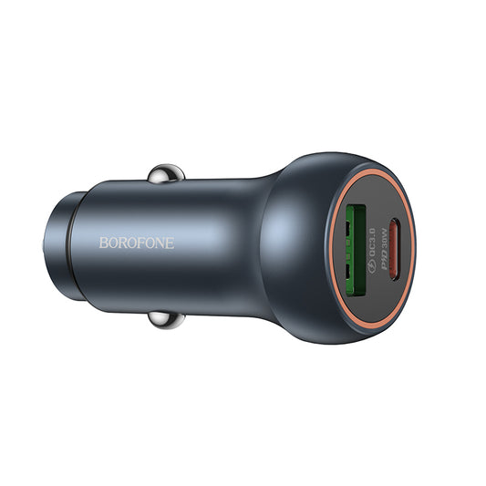 Auto-oplader Borofone BZ32B Fresh, 48W, 3A, 1 x USB-A - 1 x USB-C, Gri