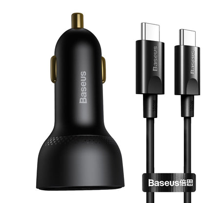 Auto-oplader met USB-C kabel Baseus Superme, 100W, 5A, 1 x USB-A - 1 x USB-C, Zwart TZCCZX-01