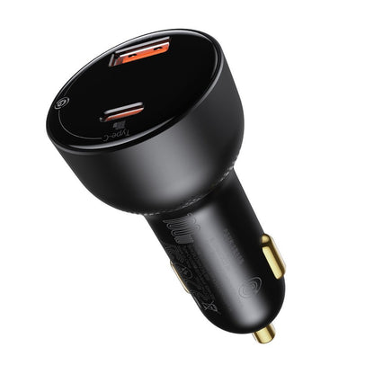 Auto-oplader met USB-C kabel Baseus Superme, 100W, 5A, 1 x USB-A - 1 x USB-C, Zwart TZCCZX-01