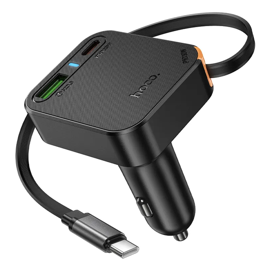 Auto-Ladegerät mit USB-C Kabel HOCO NZ18, 65W, 3A, 1 x USB-A - 1 x USB-C, Schwarz