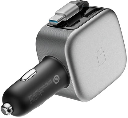 Auto-Ladegerät mit USB-C-Kabel Cuktech CC903P Display, 100W, 5A, 1 x USB-A - 1 x USB-C, Grau