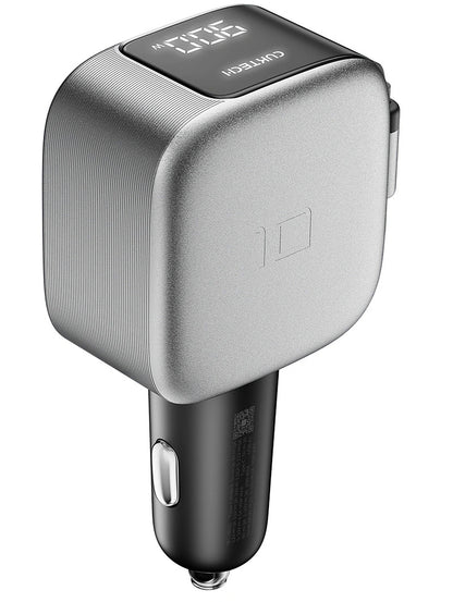 Auto-Ladegerät mit USB-C-Kabel Cuktech CC903P Display, 100W, 5A, 1 x USB-A - 1 x USB-C, Grau