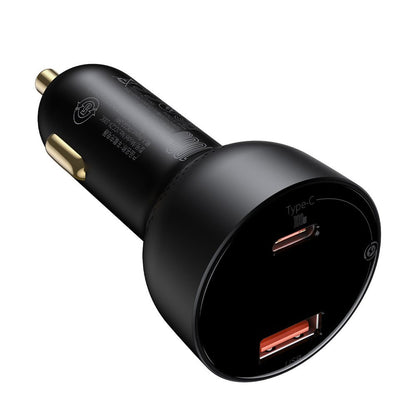 Auto-oplader met USB-C kabel Baseus Superme, 100W, 5A, 1 x USB-A - 1 x USB-C, Zwart TZCCZX-01