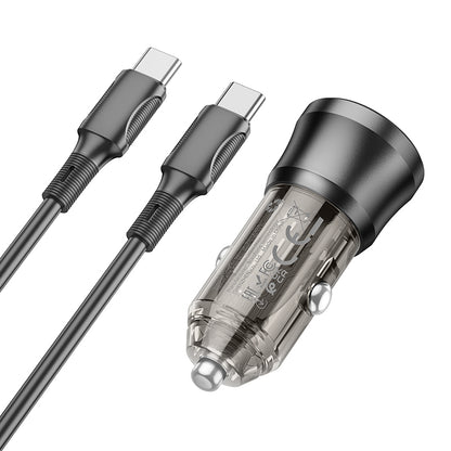 Autolader met USB-C kabel Borofone BZ24 Clever, 20W, 3A, 1 x USB-C, Zwart 