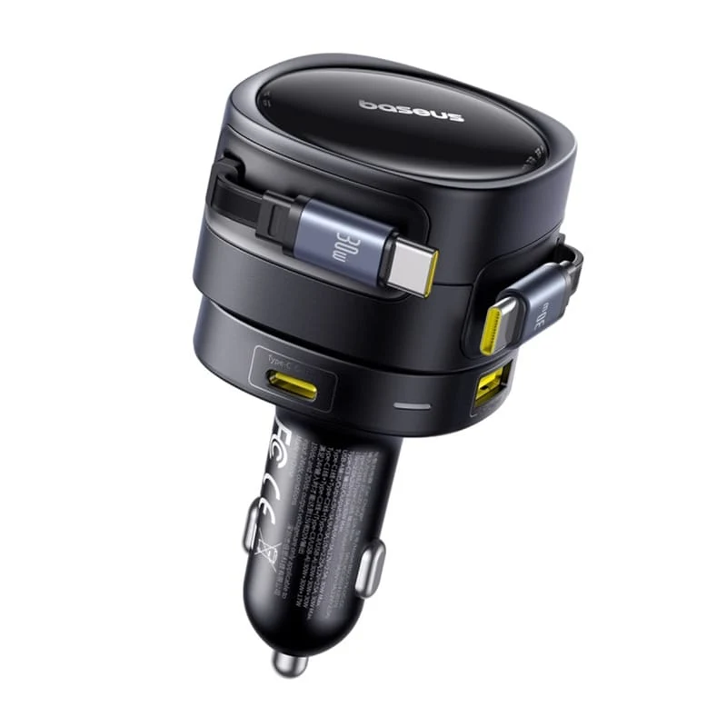Baseus Enjoyment Max Autoladegerät mit USB-C-Kabel, 90 W, 1 × USB-A – 1 × USB-C, Schwarz C00035507121-03